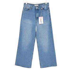 Lilac Sunset Women's Baggy Jeans Size 9 Blue Denim High Rise Wide Leg NWT